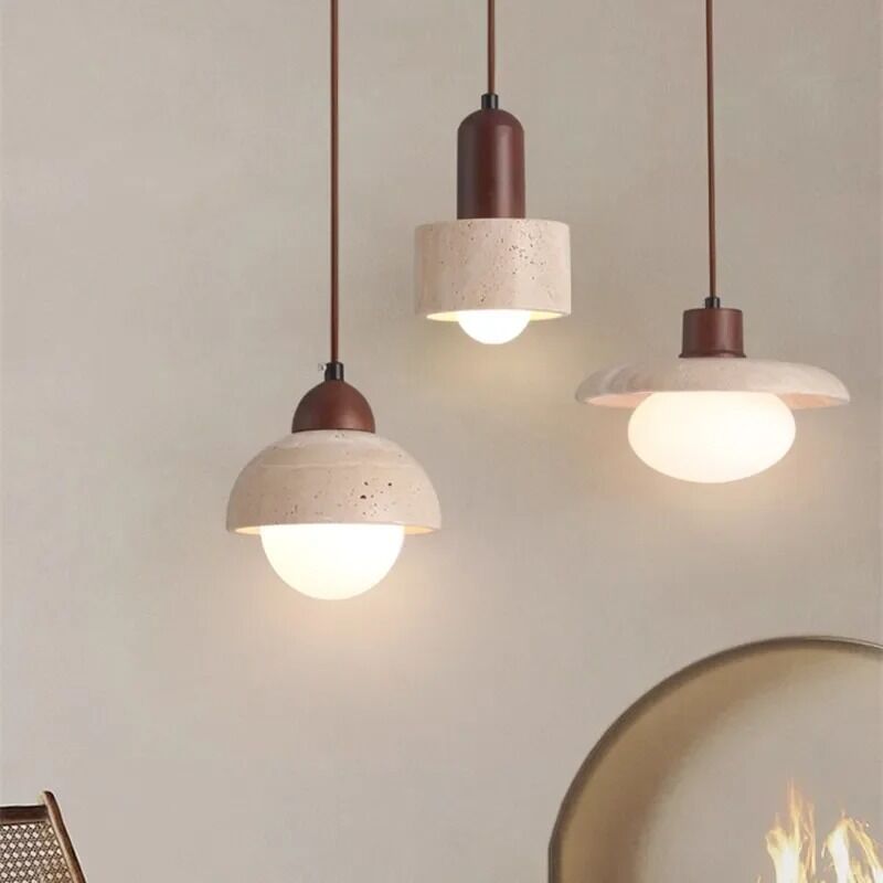 Wabi Sabi Pendant Light Designer Retro Stone Light Bedroom Bedside Dining Lights（WH-AP-676）