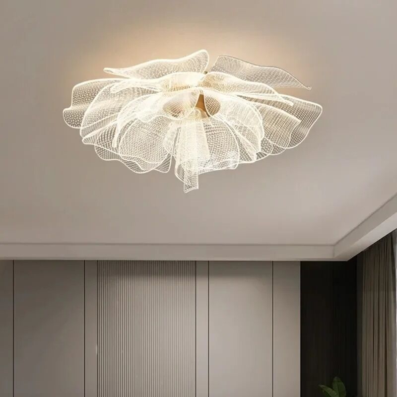 Gold Luxury Lighting Hallway Interior Study Bedroom Acrylic Lamp LED Flower Ceiling Light(WH-MA-320)