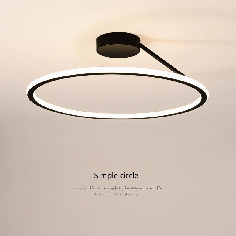 Luster Light Fixtures Bedroom Study Room Modern Simple Circle Led Ceiling Lamp(WH-MA-346)