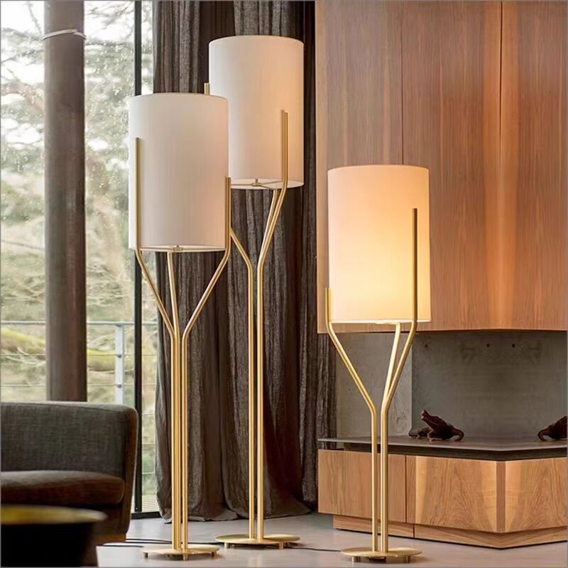 sofa Side Light Office bedroom Creative Led fabric lampshade Simple Arborescence Floor Lamp(WH-MFL-191)
