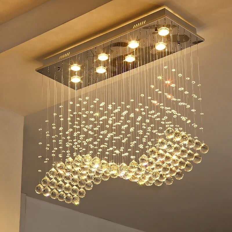 Modern Hanging Line Light Minimalist Restaurant Light Luxurious Crystal Light  (WH-NC-137)