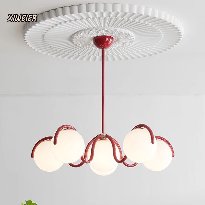 Minimalist Bedroom Study Dining room Light Nordic Magic Bean Glass Pendant Light Reedway Curve Linear Chandelier(WH-MI-472)