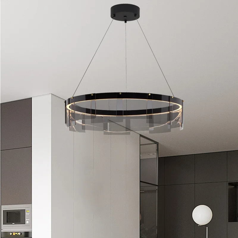 Stratos LED Chandelier modern glass LED light luxury minimalist light (WH-MI-498)