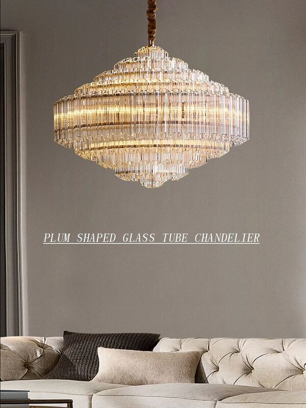 Big Classic Hanging Lamps for Living Room Modern Luxury Glass Crystal Chandelier Lighting(WH-CY-263)
