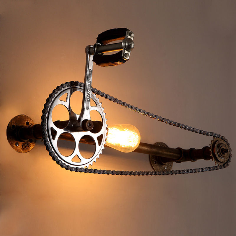 Bar cafe pub bedroom livng room stair villa E27 Edison Bulb Loft Bicycle wall lamp (WH-VR-23)