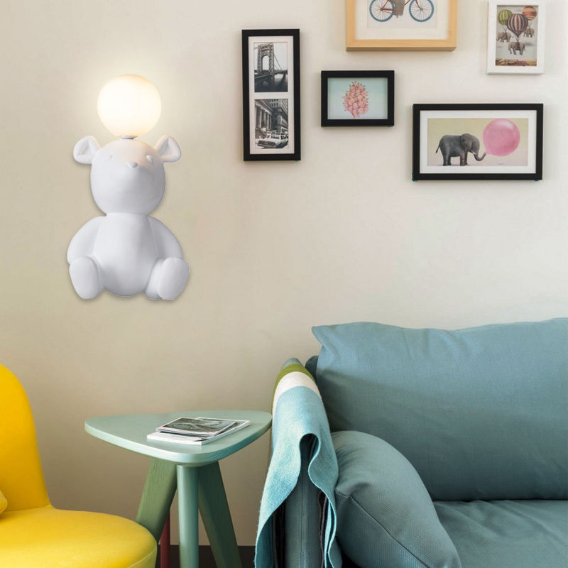 Cute Monkey Bear Mouse Children Room Wall Light with G4 Bulb Resin Doll Wall Light(WH-OR-141)