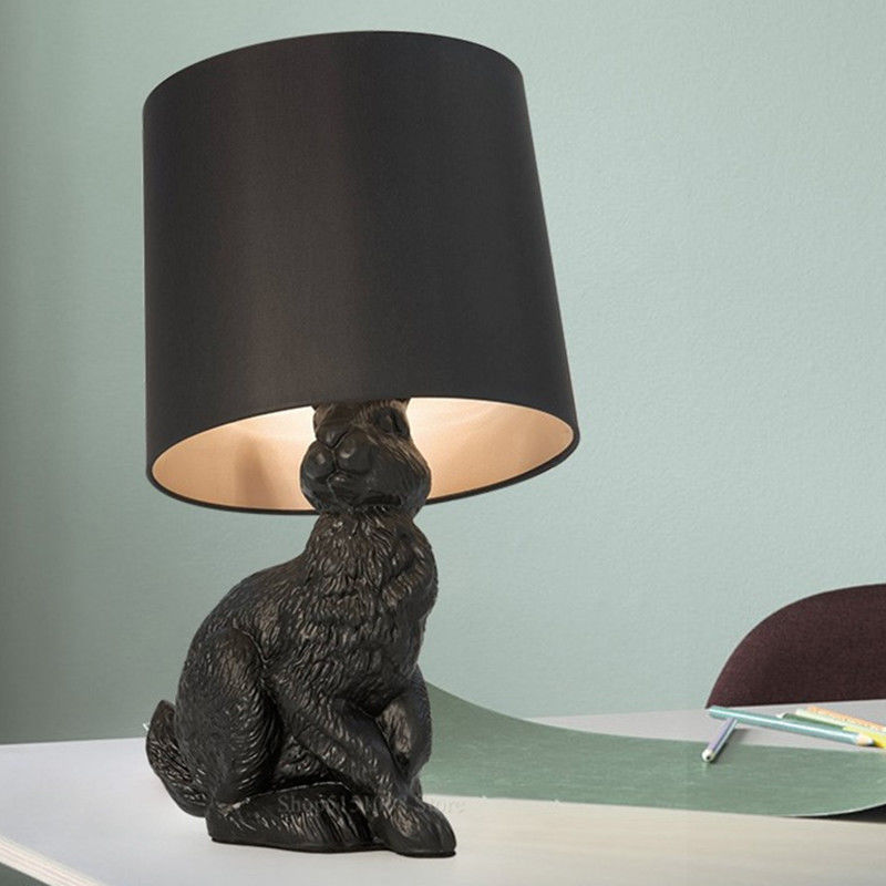 Nordic LED Table Lamp American Dutch Animal Table Lights Bedroom Bedside Lamp Resin Rabbit Table Lamp(WH-MTB-39)