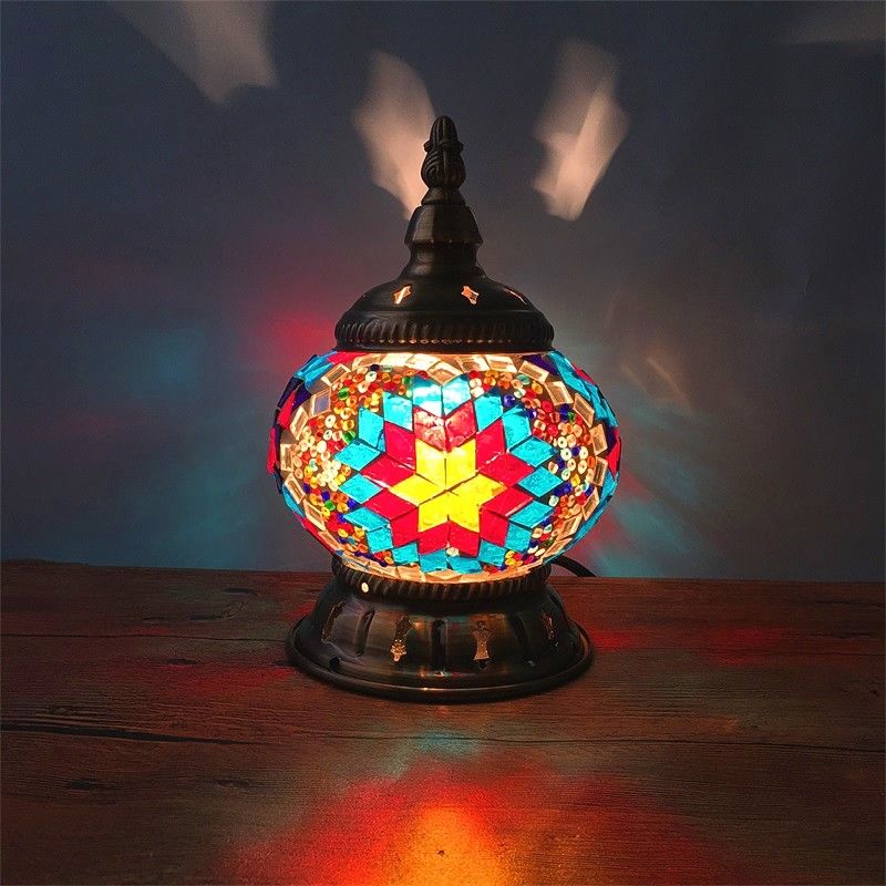 Retro ethnic style bedroom bedside night light restaurant cafe bar Turkish nightstand light(WH-VTB-04)