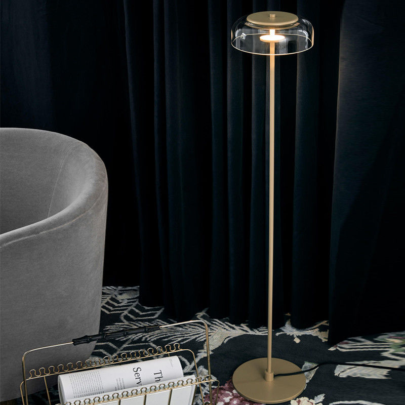 Postmodern LED living room standing luminaires glass lights bedside minimalist lamp(WH-MFL-42)