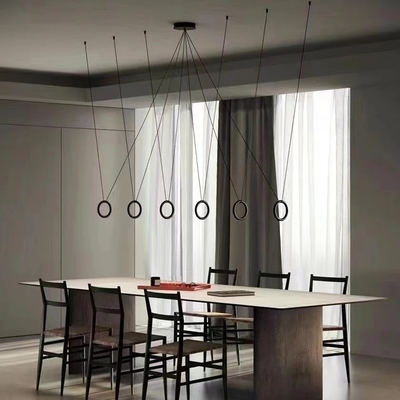 Lâmpada de anel circular de metal de design italiano Restaurante Bar Estúdio Lâmpada de pingente de anel criativo ((WH-AP-598)