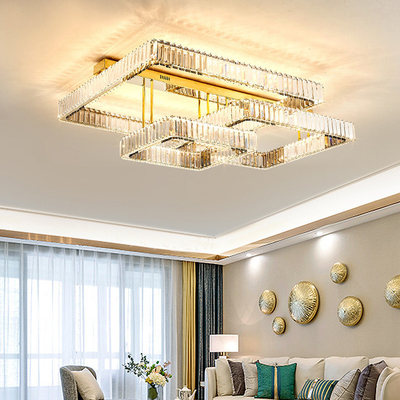 Luxury Living Room Smart Led Chandelier Hall moderno brilhante K9 cristal teto candelabro ((WH-CA-104)