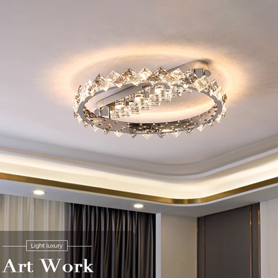 Luzes de luxo de cristal de pendente Decoração de casa Quarto de dormir Sala de jantar Sala de estar Lâmpada de teto redonda