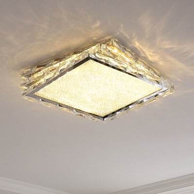 Luz de luxo de teto de cristal quadrado simples