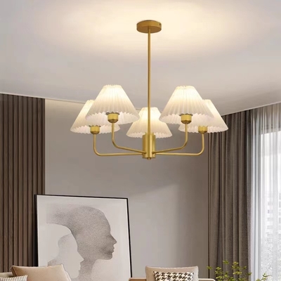 Lâmpadas de cobre modernas Lâmpadas de pano branco Lâmpadas de ouro Lâmpadas ((WH-AP-581)