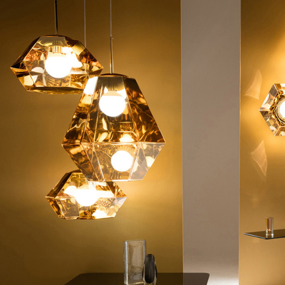 Iluminação de sala de estar de luxo moderna e minimalista.