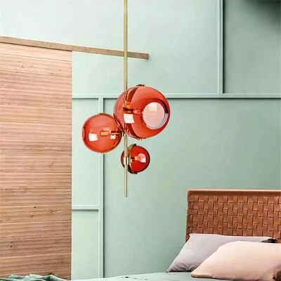 Globo de vidro vermelho nórdico candelabro restaurante loja moderna de design italiano lâmpada Another Day Chandelier ((WH-MI-500)