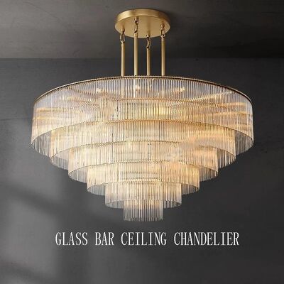 Grandes lâmpadas penduradas para sala de estar hotel lustre ouro nórdico luxo barra vidro grande lustre teto (WH-CY-264)